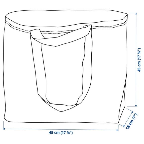 2x FRAKTAShopping bag, medium, blue, 17 ¾x7x17 ¾ "/10 gallon New - Picture 5 of 5